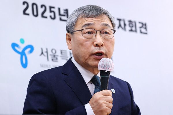 정근식 서울시 교육감이 7일 오전 서울 종로구 서울특별시교육청에서 신년 기자회견을 하고 있다. 2025.1.7 [사진=연합뉴스]