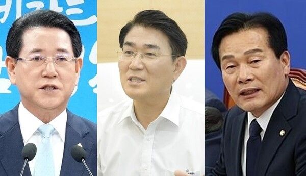 김영록 지사와 노관규 시장, 주철현 의원 [사진=연합뉴스]