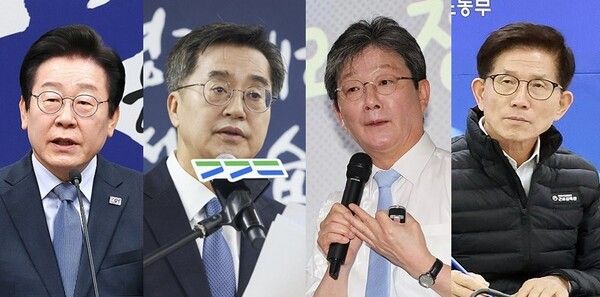 이재명 대표와 김동연 경기지사, 유승민 전 의원, 김문수 장관이 여야 차기 주자로 주목 받고 있다 [사진=연합뉴스]