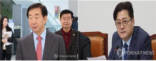 김성태 국민의힘 전 의원(왼)과 홍익표 더불어민주당 전 의원(오)은 27일 &nbsp;에 출연해 지난 26일 검찰의 윤석열 대통령 기소와 고위공직자범죄수사처(공수처)의 수사권을 둘러싼 논란에 대한 의견을 밝혔다