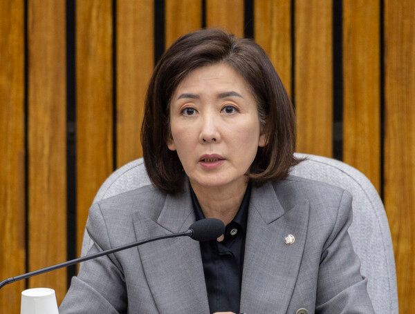&nbsp;국민의힘 지방선거 총괄기획단장인&nbsp;나경원&nbsp;의원이 지난 7일 국회에서 열린 기획단 회의에서 발언하고 있다.[사진=연합뉴스]