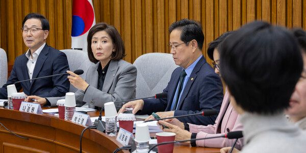 &nbsp;국민의힘&nbsp;지방선거&nbsp;총괄기획단장인 나경원 의원이 지난 7일 국회에서 열린 기획단 회의에서 인사말을 하고 있다. [사진=연합뉴스]