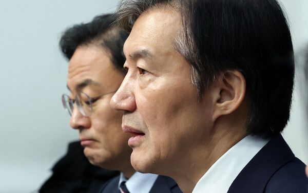 조국혁신당&nbsp;조국&nbsp;대표가 24일 서울 여의도 국회에서 열린 최고위원회의에서 발언하고 있다. [사진=연합뉴스]