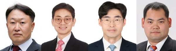 왼쪽부터 김영한 통영에코파워 대표이사, 김상균 HDC현대PCE 대표이사, 최선영 HDC랩스 대표이사, 이종원 부산컨테이너터미널 대표이사 [사진=HDC그룹]