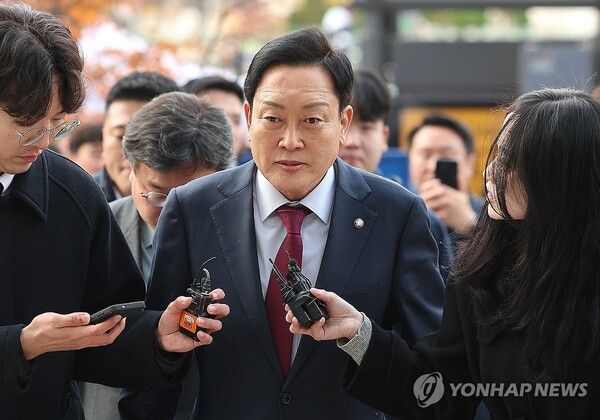 특검 출석하는 김선교 의원 [사진=연합뉴스]