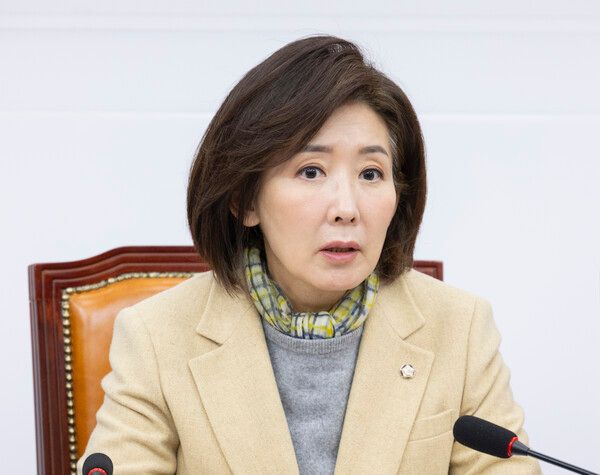 &nbsp;국민의힘&nbsp;나경원 지방선거&nbsp;총괄기획단 위원장이 23일 국회에서 지선 총괄기획단 전체 회의에서 발언하고 있다. [사진=연합뉴스]