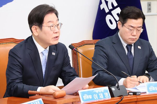 더불어민주당 이재명 대표가 19일 서울 여의도 국회에서 열린 최고위원회의에서 발언하고 있다. 2025.2.19 [사진=연합뉴스]
