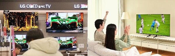 좌) LG 올레드 TV, 우) 삼성전자 TV [사진=LG전자·삼성전자]