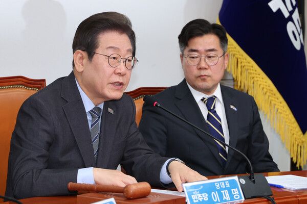 더불어민주당&nbsp;이재명&nbsp;대표가 7일 서울 여의도 국회에서 열린 최고위원회의에서 발언하고 있다. [사진=연합뉴스]