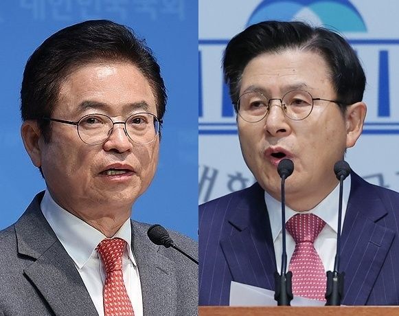 이철우 경북도지사와 황교안 전 총리가 9일 대선 출마를 선언했다 [사진=연합뉴스]&nbsp;