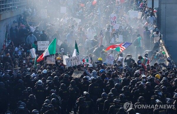 LA시위 현장 [사진=로이터=연합뉴스]