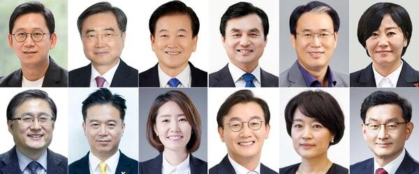 대통령실은 23일 강훈식 대통령비서실장의 브리핑을 통해 이재명 대통령의&nbsp;장관급 내각 인선을 발표했다.&nbsp;윗줄 왼쪽부터 배경훈 과학기술정보통신부&nbsp;장관&nbsp;후보자, 조현 외교부&nbsp;장관&nbsp;후보자, 정동영 통일부&nbsp;장관&nbsp;후보자, 권오을 국가보훈부&nbsp;장관&nbsp;후보자, 유임된 송미령 농림축산식품부&nbsp;장관.&nbsp;아래 줄 왼쪽부터 김성환 환경부&nbsp;장관&nbsp;후보자, 김영훈 고용노동부&nbsp;장관&nbsp;후보자, 강선우 여성가족부&nbsp;장관&nbsp;후보자, 전재수 해양수산부&nbsp;장관&nbsp;후보자, 한성숙 중소벤처기업부&nbsp;장관&nbsp;후보자, 국무조정실장에 임명된 윤창렬 LG글로벌 전략개발원장. [사진=연합뉴스/대통령실 제공]