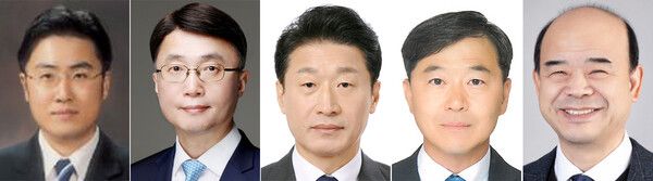 이재명 대통령은 29일 법무부·과기부·산업부·복지부·국토부 등 5개 부처에 대한&nbsp;차관급 인사를 단행했다.왼쪽부터 이진수 신임 법무부&nbsp;차관, 류제명 신임 과기부 제2차관, 이호현 신임 산업부 제2차관, 이형훈 신임 복지부 제2차관, 이상경 신임 국토부 제1차관.[사진=연합뉴스]