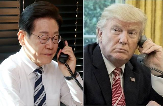 이재명 대통령과 트럼프 미 대통령이 6일 밤 10시(한국시간) 첫 통화를 가졌다. [사진=연합뉴스]