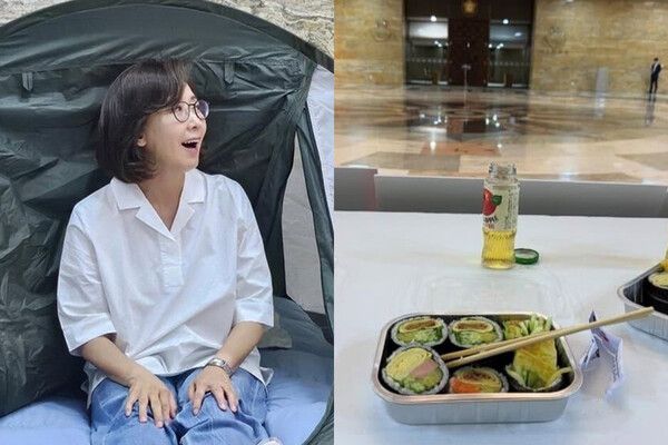 나경원 국민의힘 의원은 지난 달 27일부터 국회에서 김민석 국무총리 후보자 지명 철회와 국회 법제사법위원장직 반환을 촉구하며 농성 중이다. [사진=나경원 의원 인스타그램 갈무리]