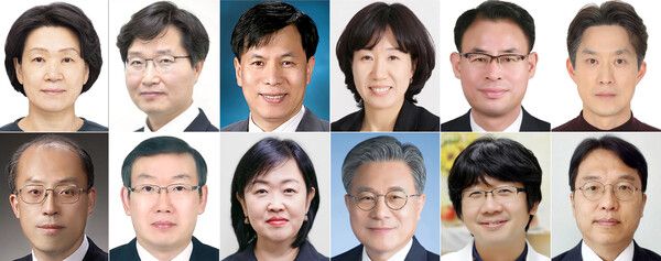 대통령실은 이재명 대통령이 13일&nbsp;차관급 추가 인선을 단행했다고 강유정 대통령실 대변인의 브리핑을 통해 밝혔다.윗줄 왼쪽부터 최은옥 교육부&nbsp;차관, 구혁채 과학기술정보통신부 1차관, 박인규 과학기술정보통신부 과학기술혁신본부장, 강윤진 국가보훈부&nbsp;차관, 강희업 국토교통부 2차관, 노용석 중소벤처기업부&nbsp;차관.&nbsp;아래 줄 왼쪽부터 조원철 법제처장, 이명구 관세청장, 홍소영 병무청장, 허민 국가유산청장, 임승관 질병관리청장, 강주엽 행복중심복합도시건설청장. [사진=연합뉴스]&nbsp;