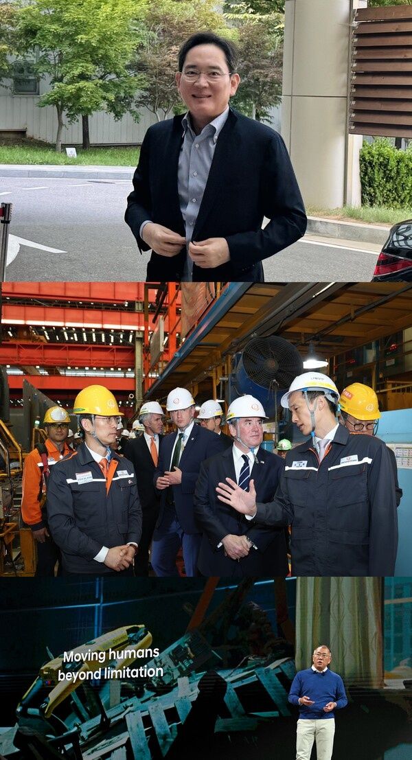 이재용 삼성전자 회장(사진 맨 위) 김동관 한화그룹 부회장(사진 가운데) 정의선 현대차 그룹 회장(사진 맨 아래). 사진=연합뉴스/한화그룹/현대차그룹.