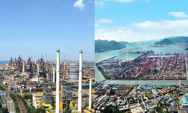 좌측부터 포항제철소와 광양제철소