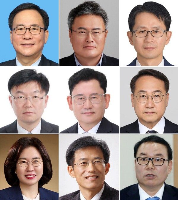 &nbsp;이재명 대통령은 13일 강유정 대통령실 대변인 브리핑을 통해&nbsp;차관급&nbsp;추가 인선을 발표했다.첫째 줄 왼쪽부터 김영수 문화체육관광부 1차관, 김대현 문화체육관광부 2차관, 백승보 조달청장.둘째 줄 왼쪽부터 안형준 통계청장, 이승돈 농촌진흥청장, 김인호 산림청장.셋째 줄 왼쪽부터 이미선 기상청장, 방용승 민주평화통일자문회의 사무처장, 정한중 소청심사위원회 위원장. [사진=대통령실 제공. 재판매 및 DB 금지]