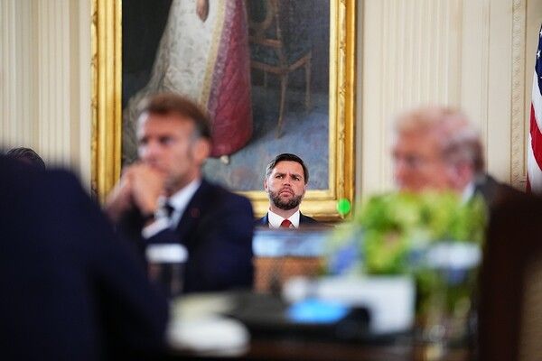 미·유럽·우크라이나 정상회담 당시 밴스 미국 부통령의 모습 [사진=EPA/연합뉴스]