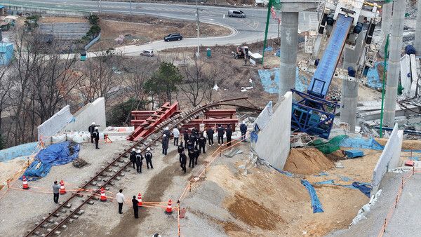안성 고속도로 건설현장 붕괴사고 [사진=연합뉴스]