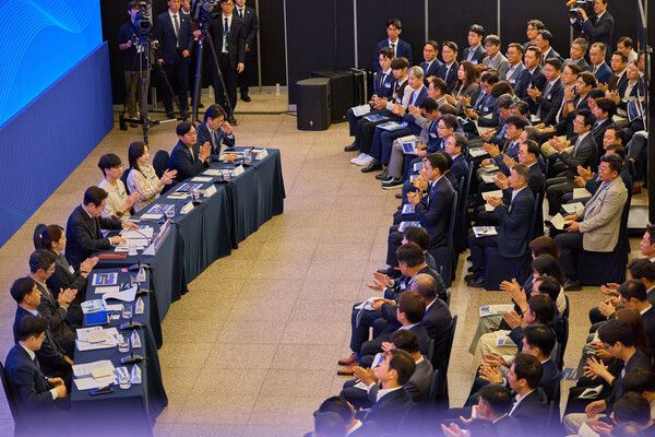 10일 서울 마포구 프론트원에서&nbsp;이재명&nbsp;대통령이 참석한 가운데 국민성장펀드 보고대회가 진행되고 있다. [사진=대통령실 제공. 재판매 및 DB 금지]