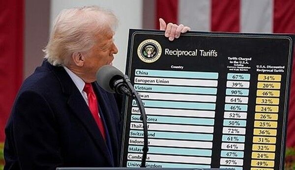 지난 4월 2일 국가별 상호관세 발표하는 트럼프 미국 대통령 [사진=EPA/연합뉴스]