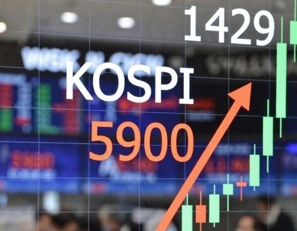 코스피가 장중 5900선을 다시 돌파하며 상승 흐름을 이어가고 있다. 사진=그룩 편집&nbsp;