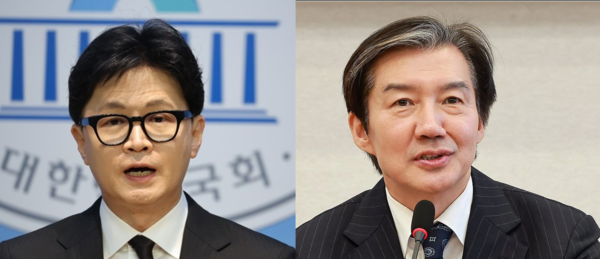 (왼쪽부터) 한동훈 국민의힘 전 대표, 조국 조국혁신당 대표 / 사진=연합뉴스