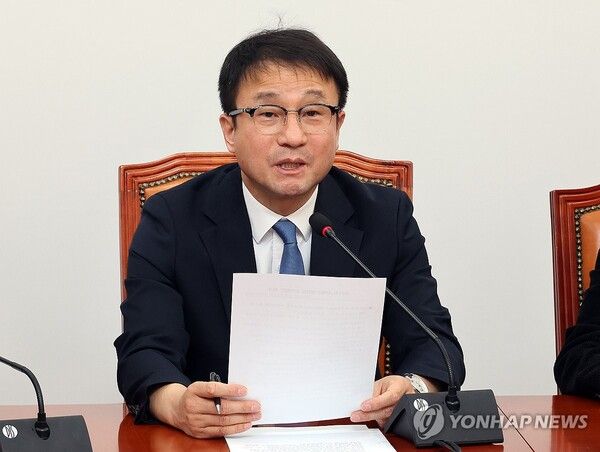 더불어민주당 한병도 원내대표가 19일 국회에서 열린 정책조정회의에서 발언하고 있다. 2026.3.19 [사진=연합뉴스]