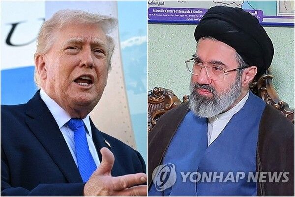 트럼프 미국 대통령(왼쪽)과 모즈타바 하메네이 이란 최고지도자&nbsp;[사진=AFP=연합뉴스]