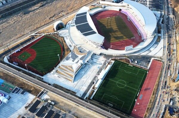 광주시 G스타디움 건립공사 현장.[사진=대보건설]