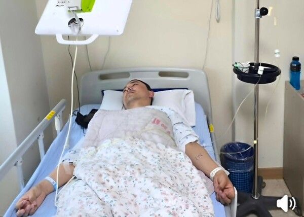 포항의 한 병원에 입원한&nbsp;김병욱 포항시장 예비후보