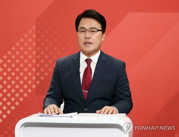 30일 오후 대구 TBC에서 열린 국민의힘&nbsp;대구시장&nbsp;후보 1차 비전 토론회에서 이재만 후보가 발언하고 있다. 2026.3.30 [사진=연합뉴스]