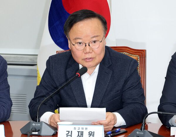 &nbsp;국민의힘&nbsp;김재원&nbsp;최고위원이 9일 국회에서 열린 최고위원회의에서 발언하고 있다. [사진=연합뉴스]