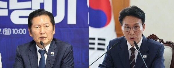 정청래 민주당 대표(左), 김민석 국무총리.[사진=연합뉴스]