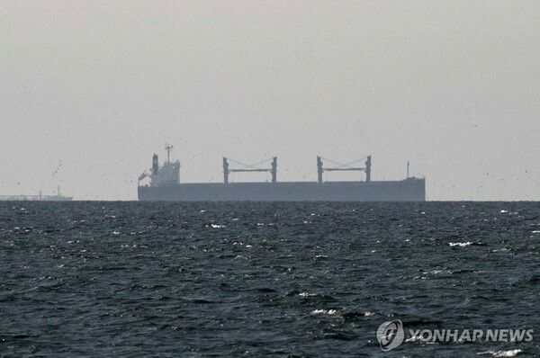 호르무즈 해협 인근의 화물선&nbsp;[사진=로이터=연합뉴스]