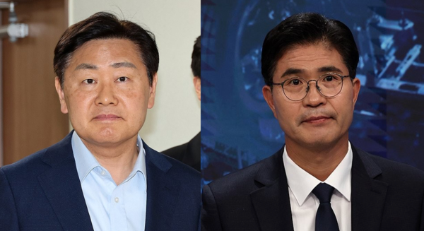 (왼쪽)김관영 전북도지사가 6일 전북선거관리위원회에서 제9회 전국동시지방선거 전북도지사 예비후보 등록을 위해 이동하고 있다. 2026.5.6 (오른쪽)더불어민주당 이원택 전북특별자치도지사 출마예정자가 6일 전주MBC 스튜디오에서 본경선 후보자 합동토론회 준비를 하고 있다. 2026.4.6 [사진=연합뉴스]