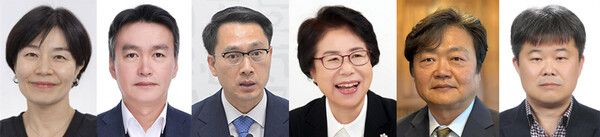 청와대는 15일 보건복지부 1차관에&nbsp;현수엽&nbsp;복지부 대변인(왼쪽부터), 관세청장에 이종욱 관세청 차장, 새만금개발청장에 문성요 전 국토부 기획조정실장, 지속가능발전국가위원장에 홍미영 새로운일상을여는사람들 이사장, 국민생명안전위원회 부위원장에 백종우 경희대 의대 교수, 국가도서관위원장에 김기영 연세대 문헌정보학과 교수를 임명했다고 밝혔다. [사진=청와대 제공. 재판매 및 DB 금지]