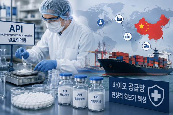원료의약품(API) 공급망을 둘러싼 글로벌 경쟁이 심화하는 가운데 국내 제약업계에서도 중국 의존도를 낮추기 위한 공급망 재편 움직임이 이어지고 있다. [사진=AI 생성]