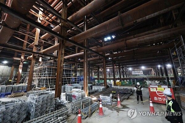 서울 강남구&nbsp;GTX-A&nbsp;노선 구간인 영동대로 지하 공간 복합개발 현장 모습 [사진=연합뉴스]