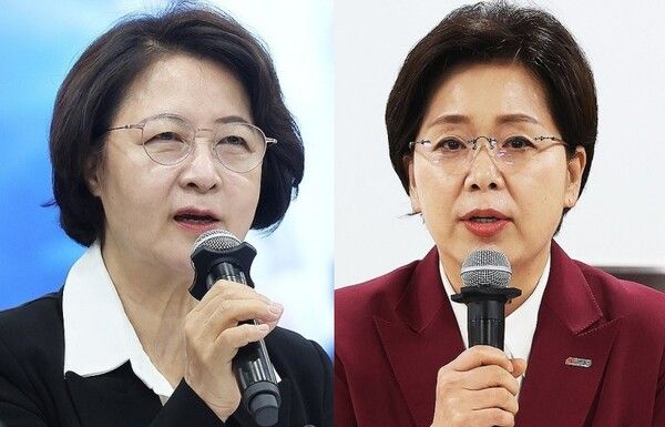 6·3지방선거 경기지사 선거 추미애 민주당 후보(左), 양향자 국민의힘 후보.[사진=연합뉴스]