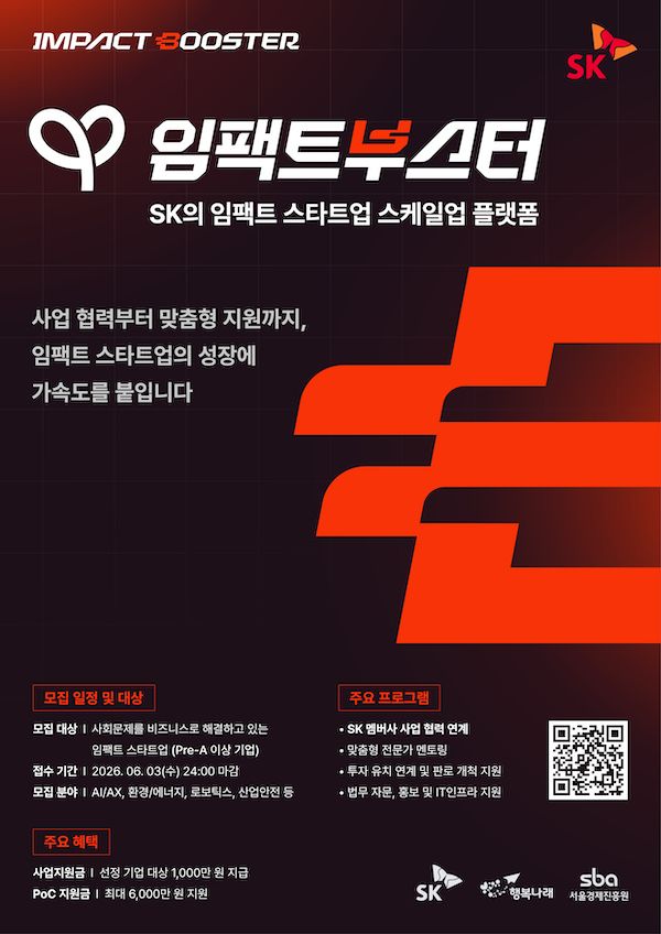 SK가 성장 단계 소셜벤처 육성을 위한 스케일업 프로그램 '임팩트부스터'를 운영한다. [사진=SK]