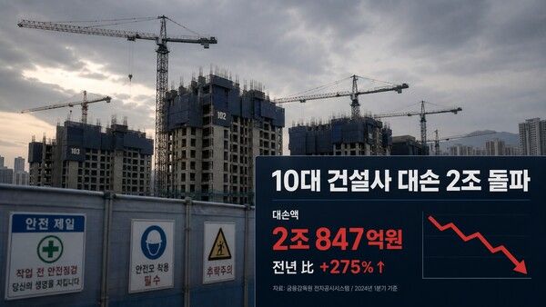 10대 건설사 대손액 2조 847억원 [이미지=AI생성]