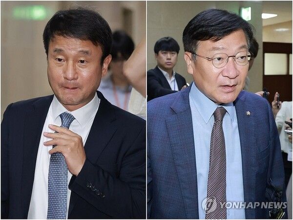 더불어민주당 한병도 원내대표(왼쪽)와 국민의힘 정점식 원내대표.[사진=연합뉴스]