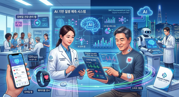 국내 제약사들이 인공지능(AI), 웨어러블 기기, 모바일 애플리케이션 등을 활용한 디지털 헬스케어 분야로 사업 영역을 확대하고 있다. [이미지=AI 생성]
