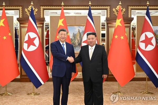 북중 정상회담&nbsp;[사진=신화=연합뉴스]