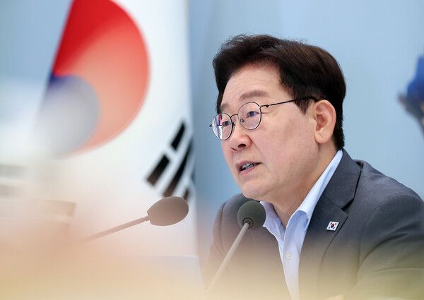 이재명 대통령이 5일 청와대 영빈관에서 열린 교육부·국가교육위·문체부·국가유산청 등에 대한 부처 업무보고에서 발언하고 있다. [사진=연합뉴스]