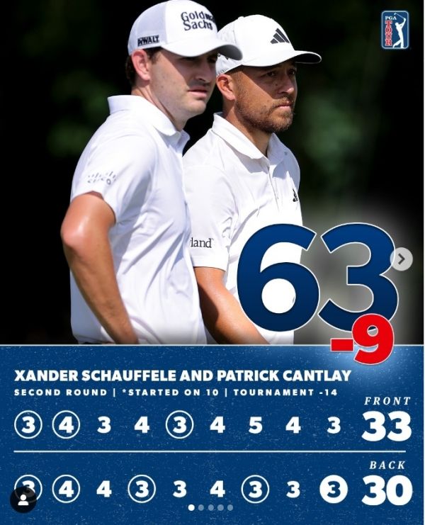 패트릭 캔틀레이와 잰더 쇼플리(우측). 사진=PGA투어