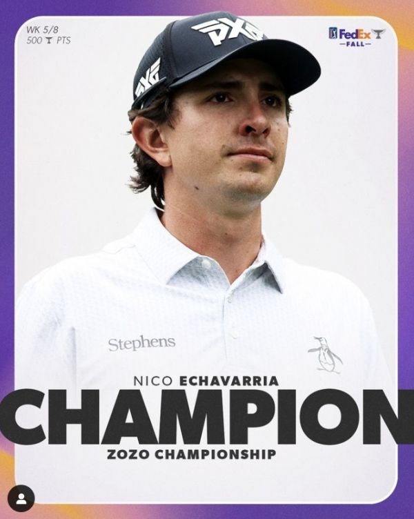 조조 챔피언십 우승자 니코 에차바리아. 사진=PGA투어